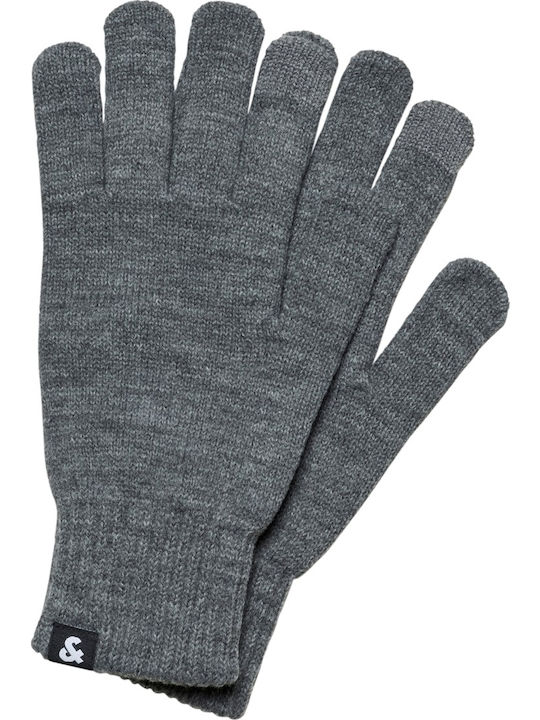 Men's Knitted Touch Gloves Grey Melange