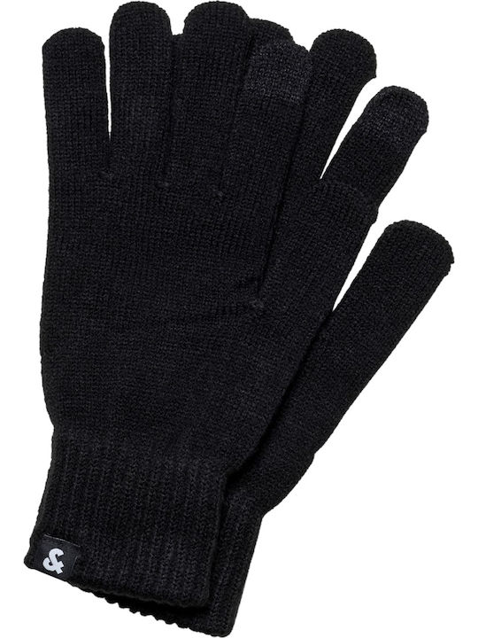 Jack & Jones Μαύρα Ανδρικά Πλεκτά Γάντια Αφής