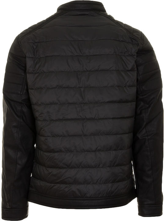 Хибридно Зимно Мъжко Яке Puffer Черно