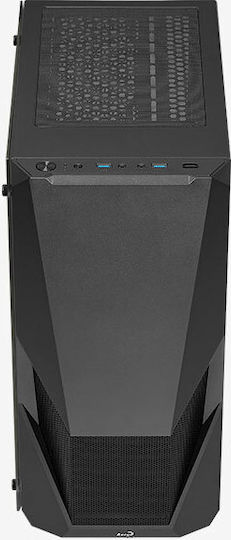 Aerocool Zauron v1 FRGB-G-BK-v1 Gaming Midi-Turm Computergehäuse mit Seitenfenster Schwarz