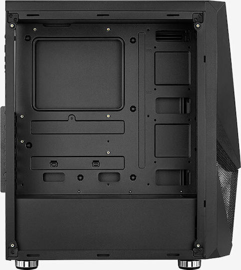 Aerocool Zauron v1 FRGB-G-BK-v1 Gaming Midi-Turm Computergehäuse mit Seitenfenster Schwarz