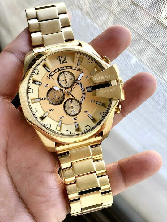 Dz4360 Diesel MÃ¤männer Uhr Gold Diesel Mega Chief Gold Watch