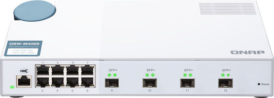 QNap QSW-M408S Managed L2 Switch with 8 Gigabit (1Gbps) Ethernet Ports and 4 SFP Ports