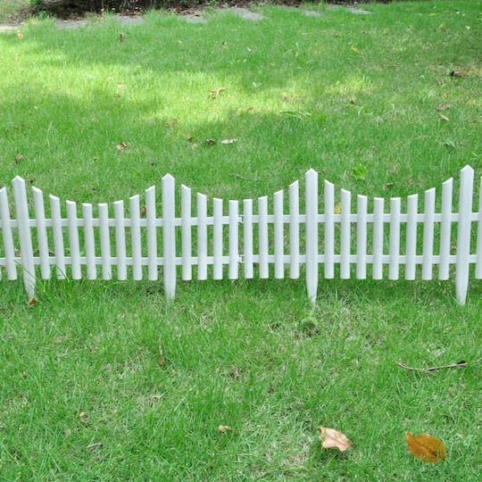 vidaXL Plastic Garden Border in White Color 16.2cm x 10.0m 17 pcs