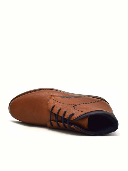 Leather Men's Boots Brown/Blue