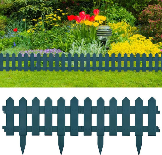 vidaXL Lawn Edging 25 pcs Green from Polypropylene Plastic Garden Border with Spears in Green Color 29cm x 10.0m
