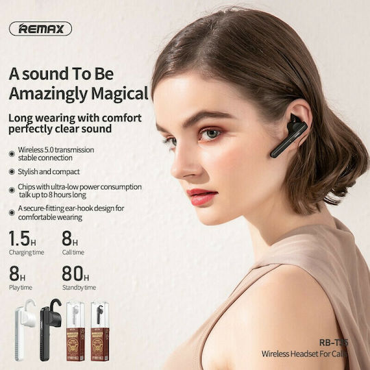 Remax RB-T35 Earbud Bluetooth Handsfree Earphone White