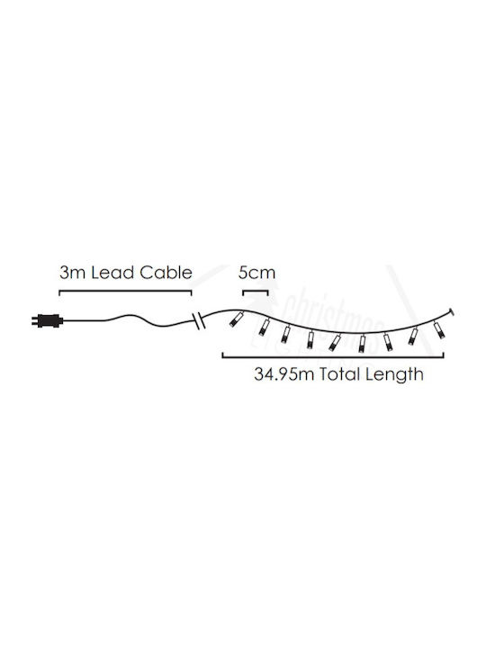 700 Lights LED 35m. Warm White in String 1pcs