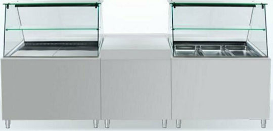 Bambas Frost CMF 110 Inox Vitrină încălzită Ben Marie cu 3 Locuri pentru Gastronomi și Putere 1550W L110 x l90 x Î130 cm