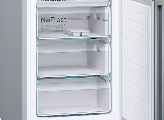 Bosch Ψυγειοκαταψύκτης 326lt Total NoFrost Υ186xΠ60xΒ66εκ. Metal Look KGN36VLED