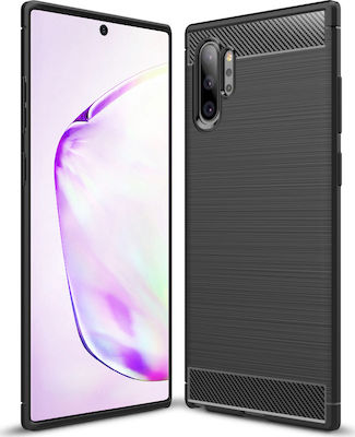 Hurtel Carbon Fiber Silicone Back Cover Black (Galaxy Note 10+)