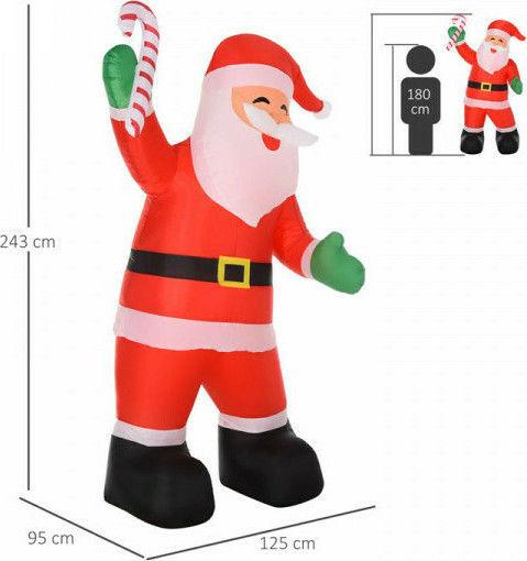 Inflatable Illuminated Santa Claus Electric Red 243x125x95cm
