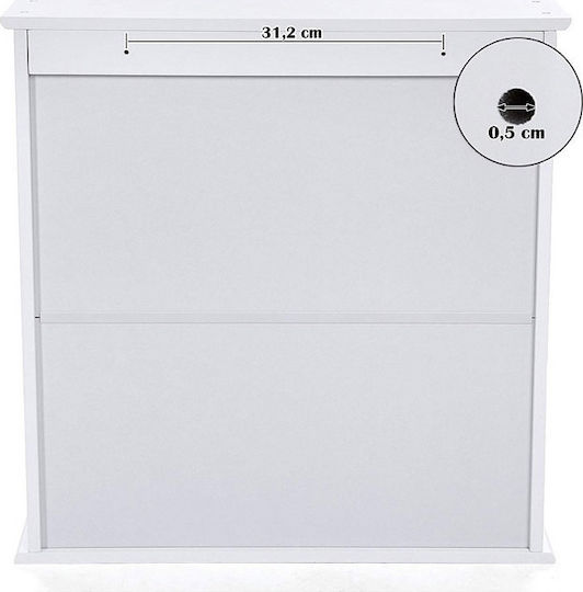 Songmics Oglindă de Baie Dreptunghiulară din MDF cu Raft & Dulap 56x58cm