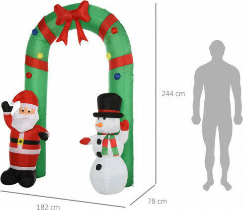Inflatable Illuminated Santa Claus Electric 244x182x78cm