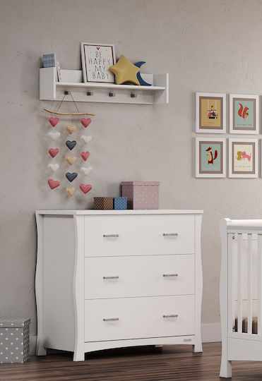 London Baby Dresser with 3 Drawers White 94x51x102cm