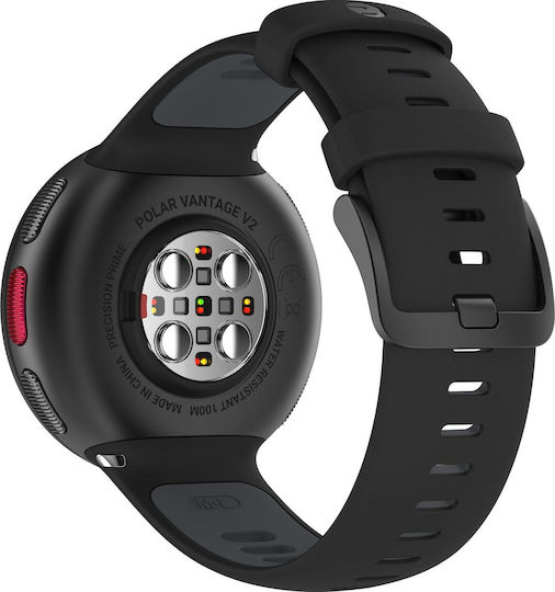 Polar Vantage V2 Aluminium 47mm Αδιάβροχο Smartwatch με Παλμογράφο (Μαύρο)