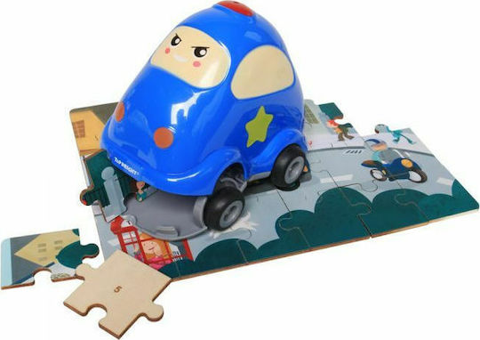 Ξύλινο Παιδικό Puzzle Περιπολικό για 3+ Ετών 24pcs Top Bright