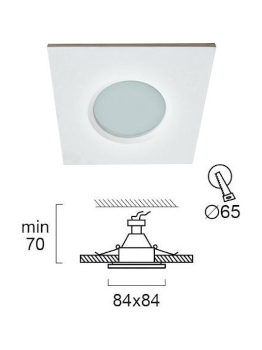 Viokef Viki Outdoor Ceiling Spot GU10 in White Color 4151500