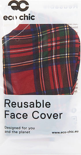Eco Chic Face Cover Red Tartan 1τμχ