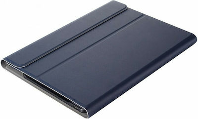 Bluetooth Keyboard Case Synthetic Leather Flip Cover with Keyboard Navy Blue (iPad 2017/2018 9.7")