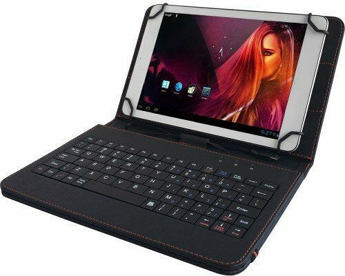 Yenkee Flip Cover mit Tastatur Englisch US Schwarz (Universell 7-8 Zoll)