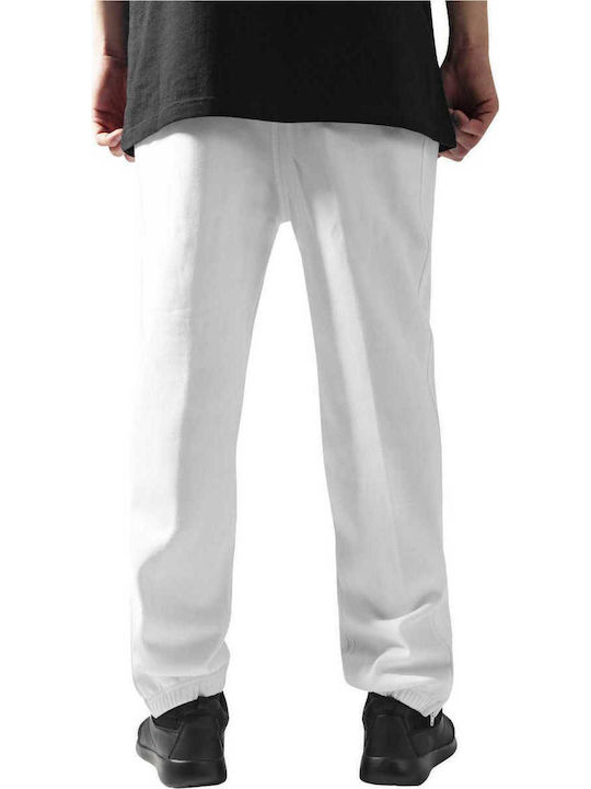 Urban Classics Men's Sweatpants with Rubber White