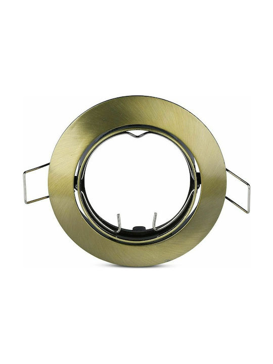 V-TAC Round Metallic Frame for Spot GU10 Moving Gold 8.2x8.2cm. 1pcs
