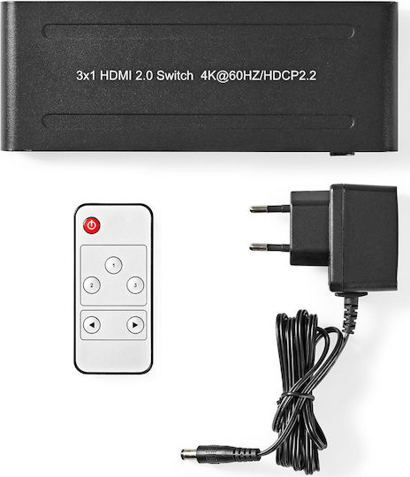 Nedis 3 Inputs/1 Output 4K2K@60Hz HDMI Switch VSWI3473AT