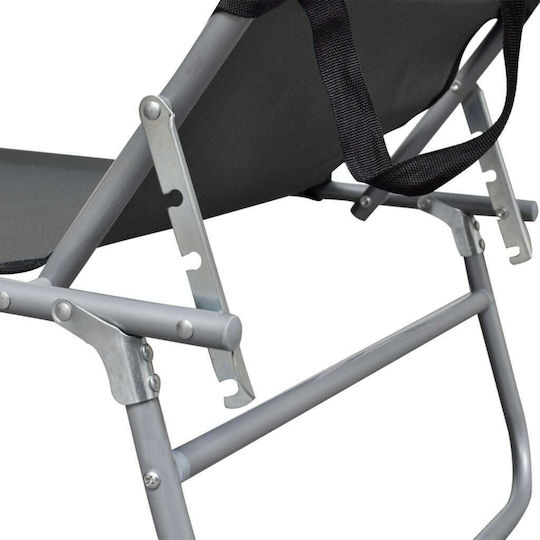 vidaXL Strandliegen Gray Faltbar mit Sonnenschirm 188.5x57.5x27cm. 1Stück