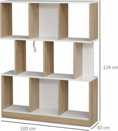 Beige Bookcase 100x30x124cm