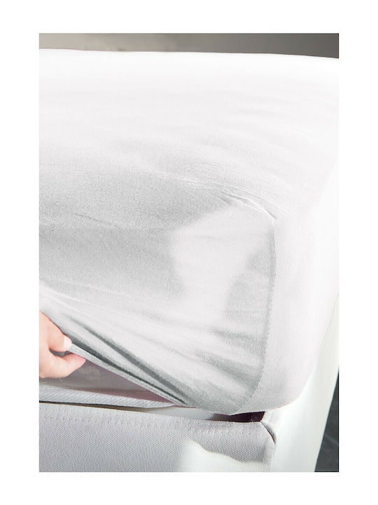 La Luna Jersey White Σεντόνι Υπέρδιπλο με Λάστιχο 160x200+30εκ. Λευκό