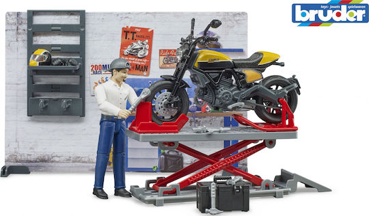 Bruder Service with Scrambler Ducati Set with Motorcycle for 4++ Years