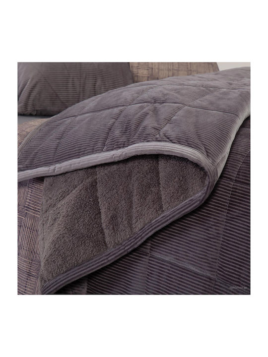Nef-Nef Homeware Kotler Coverlet Queen Size from Polyester Anthracite 230x240cm