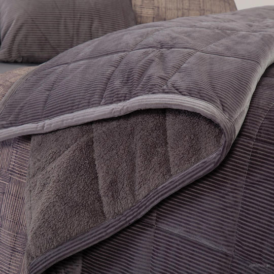 Nef-Nef Homeware Kotler Κουβερλί Υπέρδιπλο από Πολυεστέρα Anthracite 230x240cm