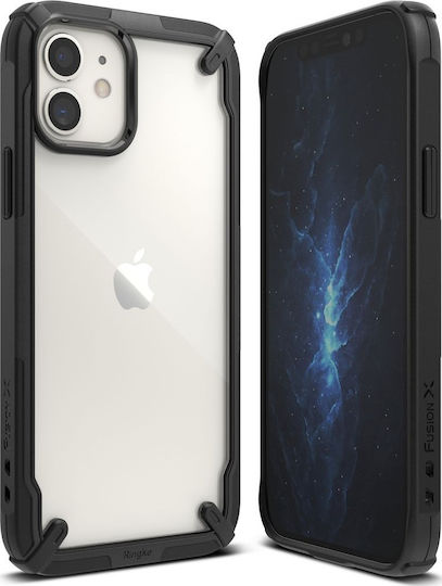 Ringke Fusion X Back Cover Πλαστικό / Σιλικόνης με Λουράκι Μαύρο (iPhone 12 mini)