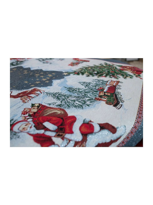 Teoran Christmas Tablecloth Fabric White L180xW140cm 1pcs