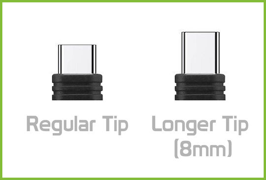 Powertech Konverter USB-C männlich zu Micro-USB weiblich Längere Spitze(8mm) 1Stück CAB-UC043