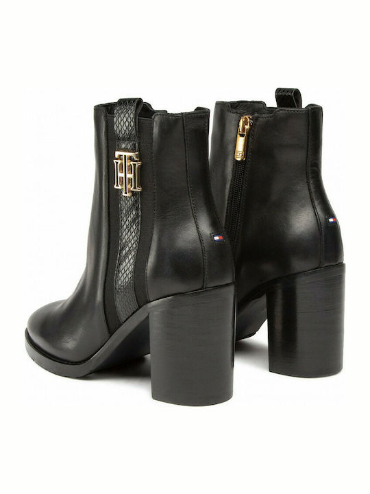 Piele Botine pentru femei cu toc înalt Negru FW0FW05192BDS