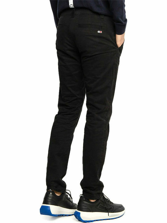 Scanton Trousers Chino Elastic in Slim Fit Black