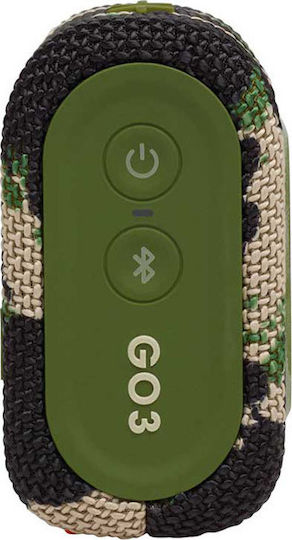 JBL Go 3 Waterproof Bluetooth Speaker 4.2W with Battery Life up to 5 hours Squad