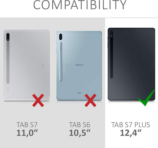 KWmobile Rotating Flip Cover Περιστρεφόμενη Μαύρη (Galaxy Tab S7+)