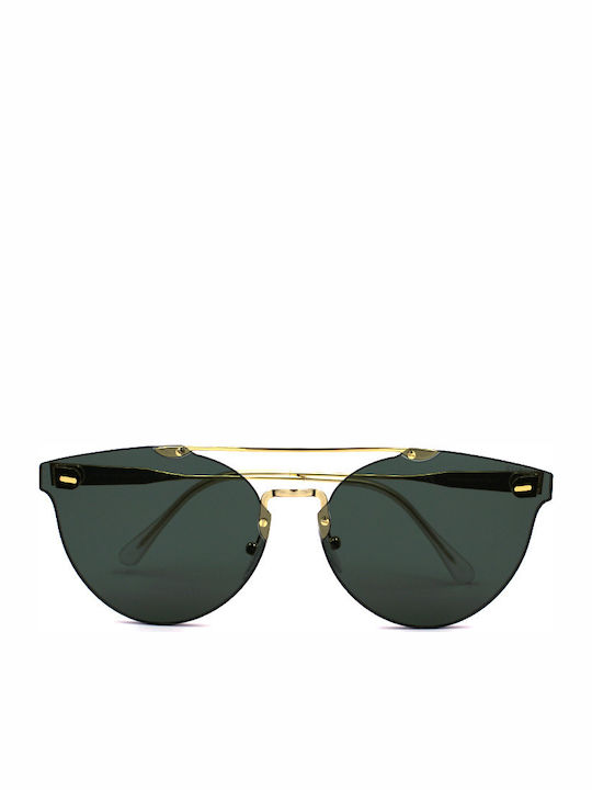 Retrosuperfuture Tuttolente Giaguaro Sunglasses with Gold Metal Frame and Green Lens M8U