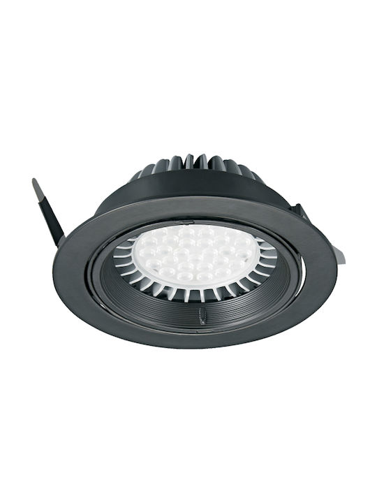 VK Lighting VK/03115/B Round Metallic Recessed Spot with Socket G53 AR111 Adjustable Black 16x16cm.