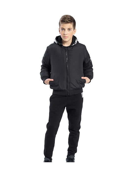 Funky Kids Casual Jacket short Hooded Black