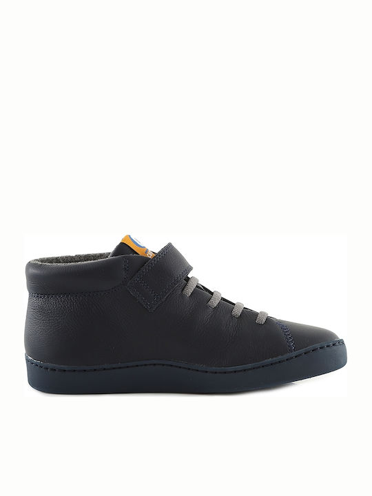 Peu Touring Anatomical Leather Kids Boots with Laces Navy Blue