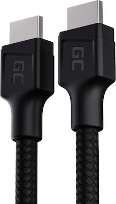 Green Cell HDMI 2.0 Braided Cable HDMI male - HDMI male 5m Μαύρο