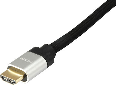 Equip HDMI 2.1 Braided Cable HDMI male - HDMI male 3m Μαύρο