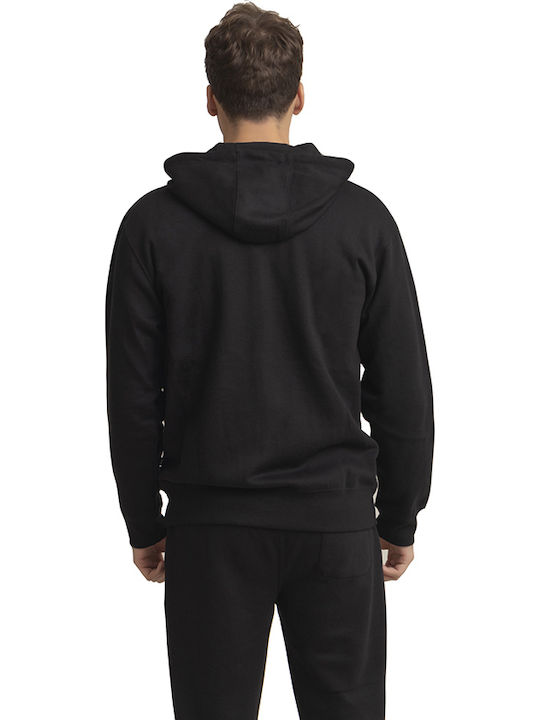 Russell Athletic Men's Sweatshirt Jacket with Hood and Pockets Black