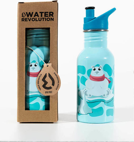 Water Revolution Kids Water Bottle Stainless Steel Light Blue 500ml