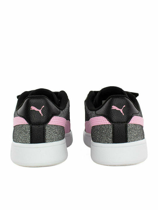 Smash Glitz Kids Sneakers with Scratch Silver